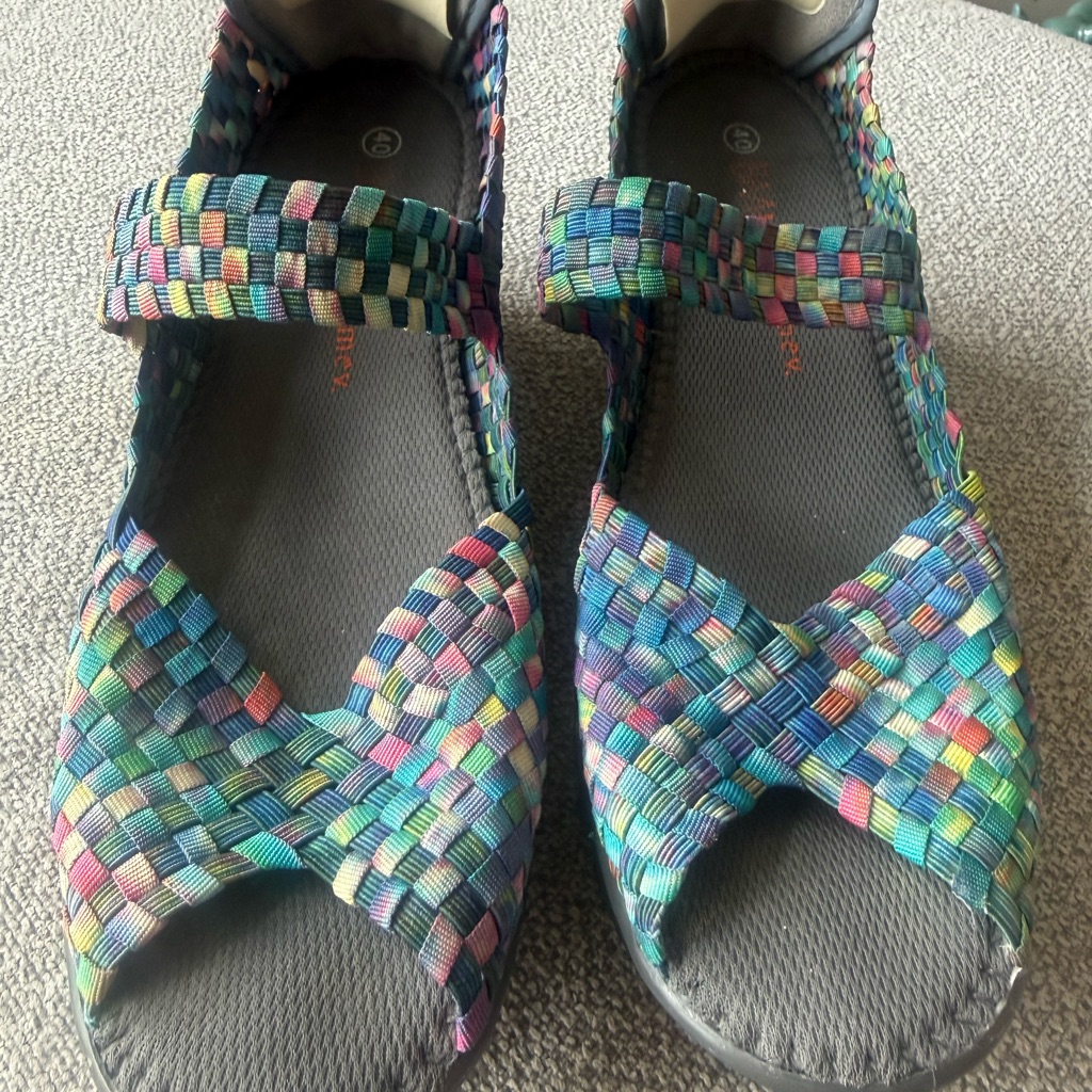 Bernie Mev Women's Multicolor Woven Comfort Sandals- Size 40